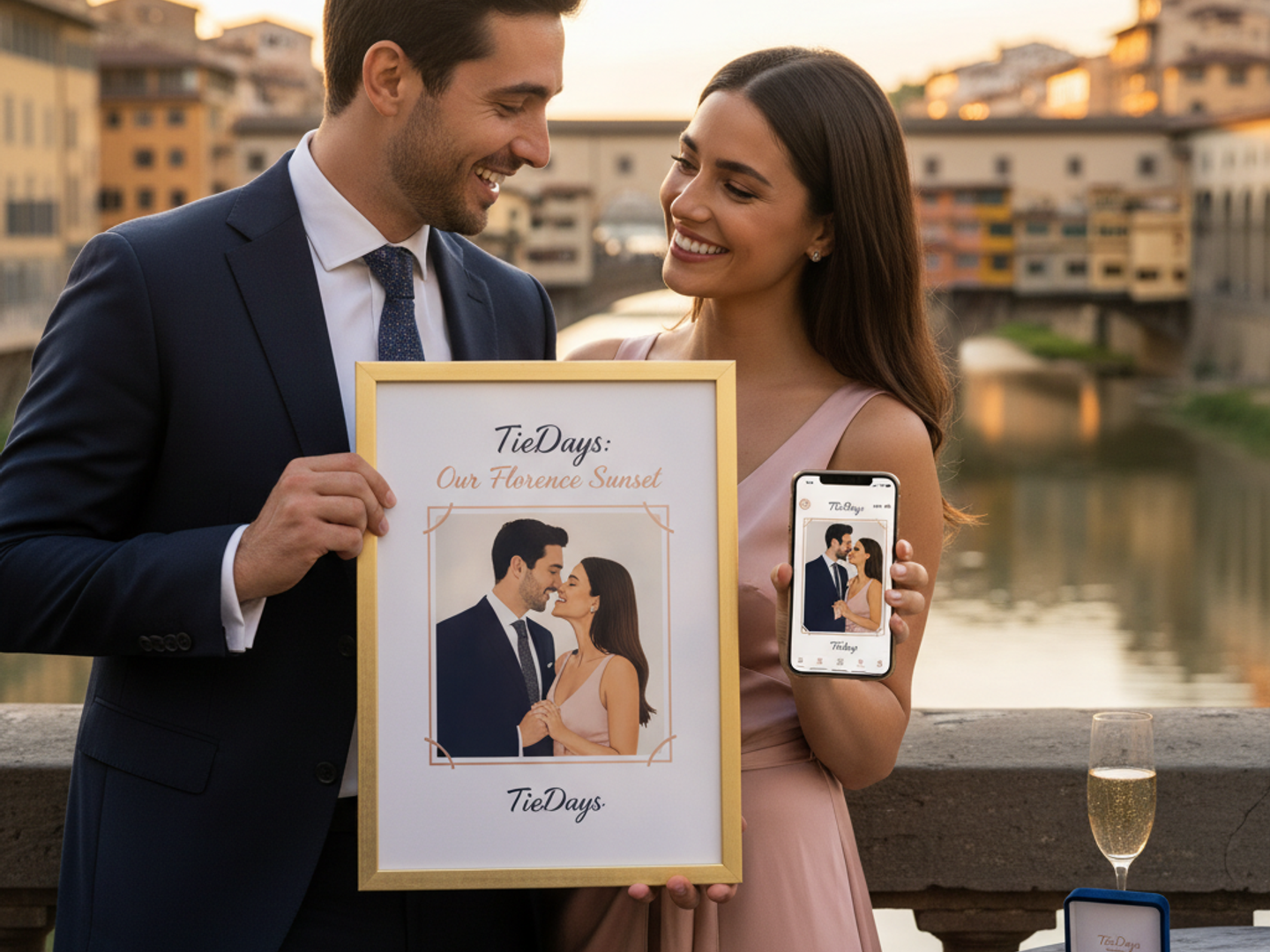 A romantic TieDays visual for anniversary gifting